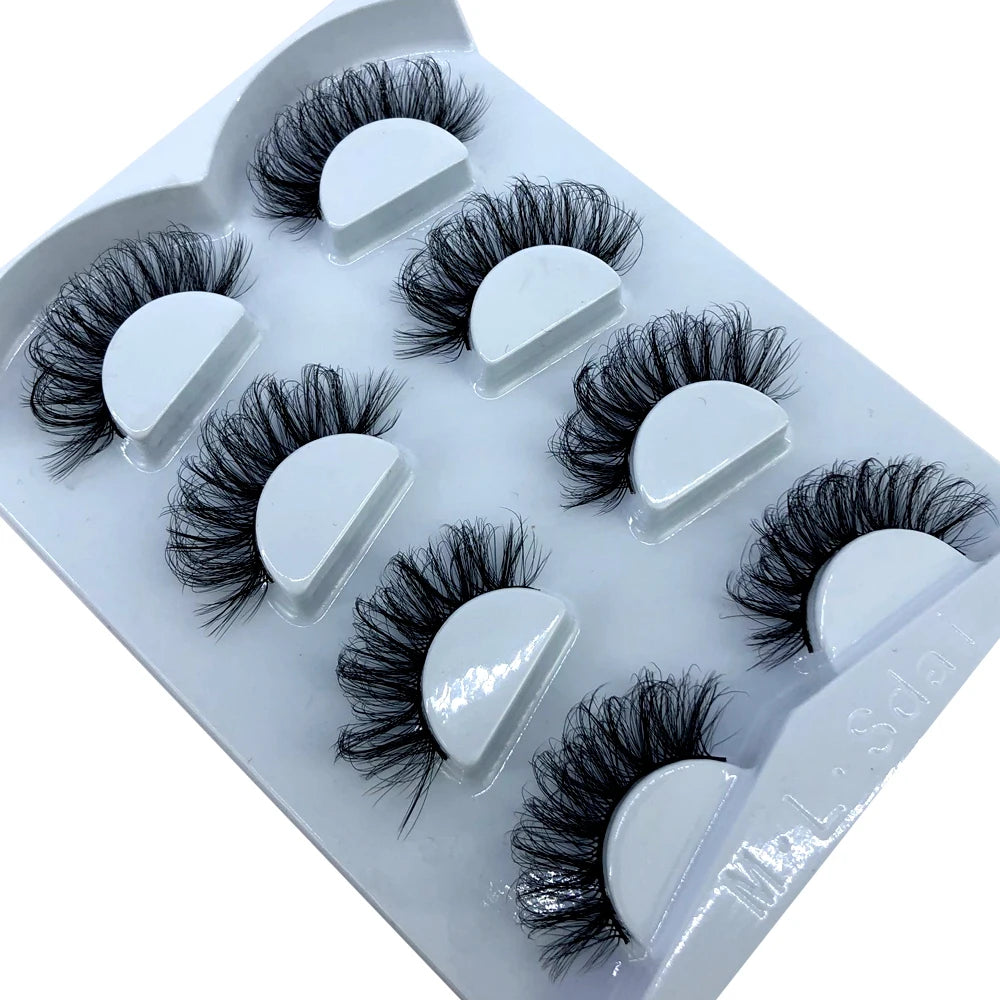 HBZGTLAD 4 pairs natural false eyelashes fake lashes long makeup 3d mink lashes eyelash extension mink eyelashes for beauty