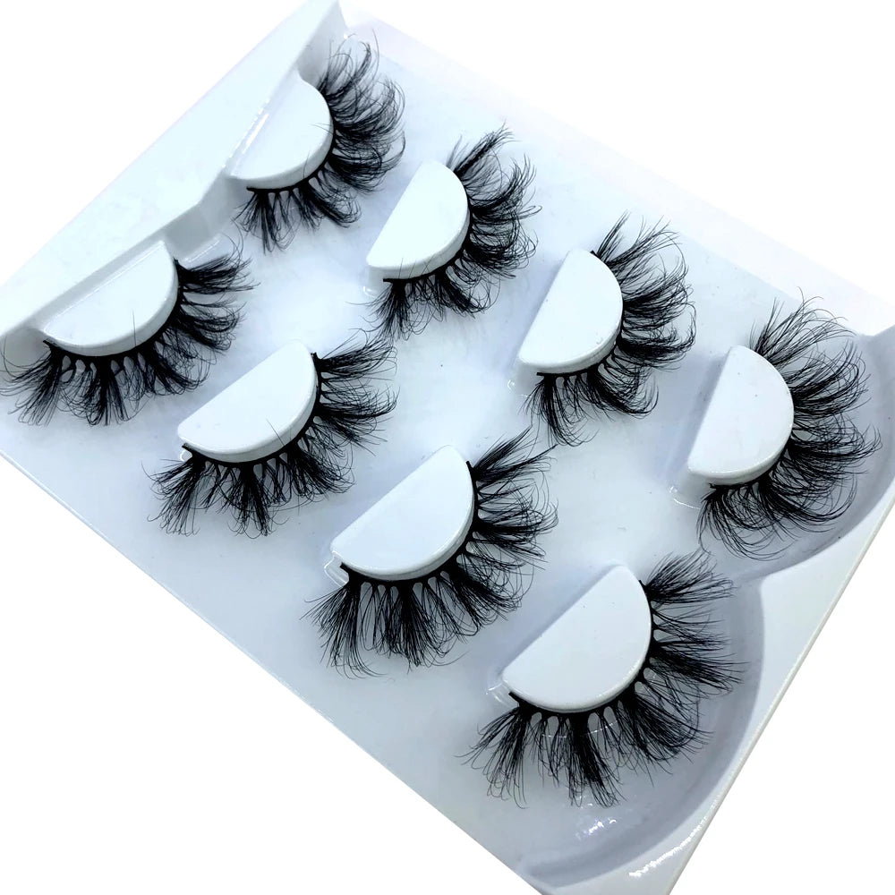 HBZGTLAD 4 pairs natural false eyelashes fake lashes long makeup 3d mink lashes eyelash extension mink eyelashes for beauty