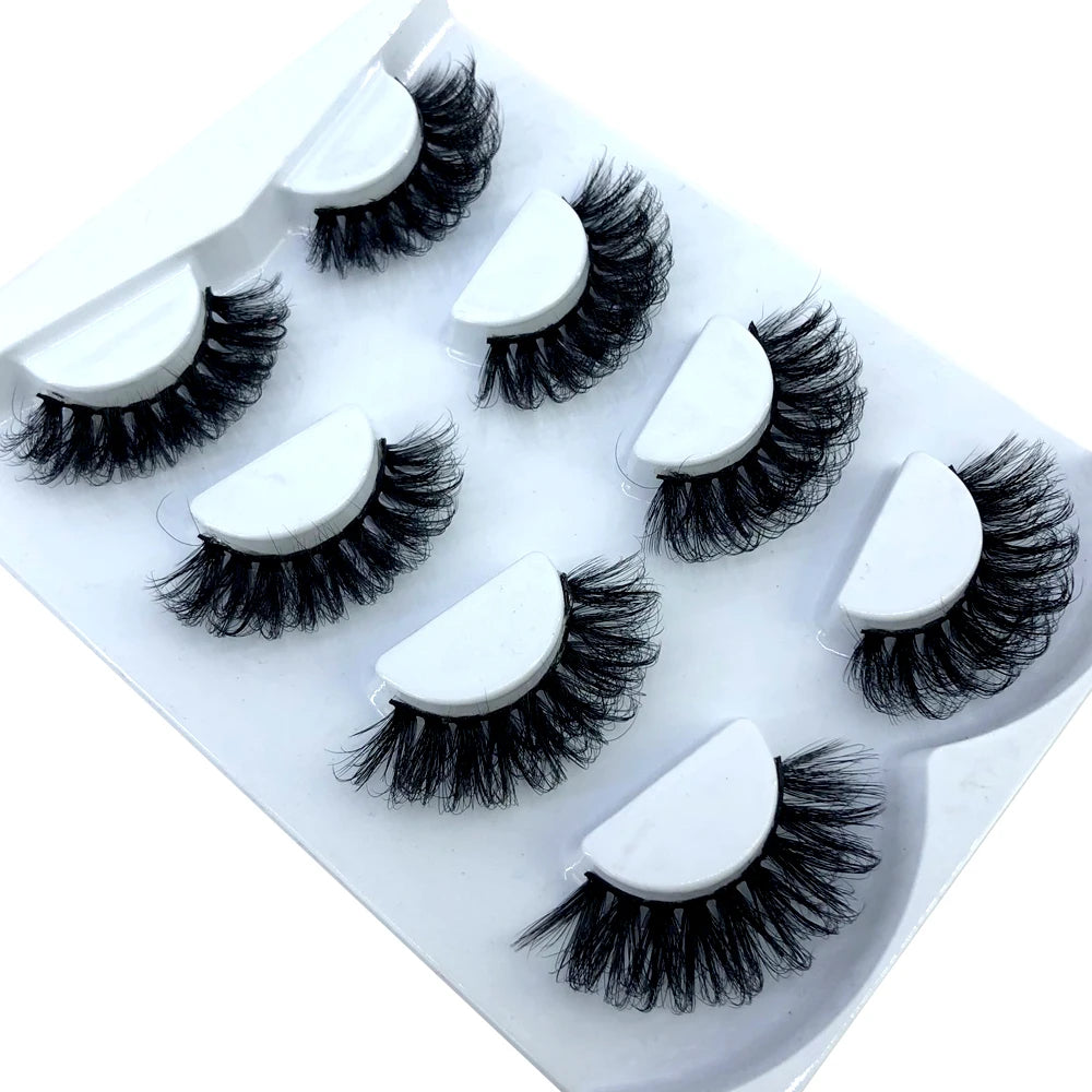 HBZGTLAD 4 pairs natural false eyelashes fake lashes long makeup 3d mink lashes eyelash extension mink eyelashes for beauty