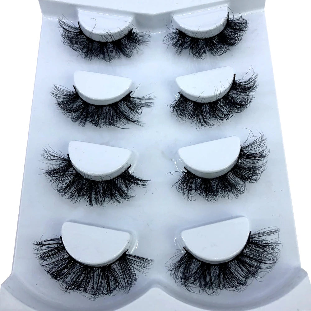 HBZGTLAD 4 pairs natural false eyelashes fake lashes long makeup 3d mink lashes eyelash extension mink eyelashes for beauty