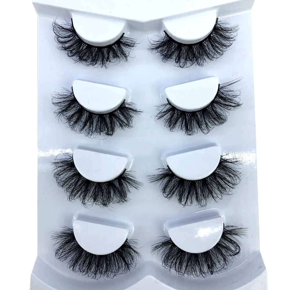 HBZGTLAD 4 pairs natural false eyelashes fake lashes long makeup 3d mink lashes eyelash extension mink eyelashes for beauty