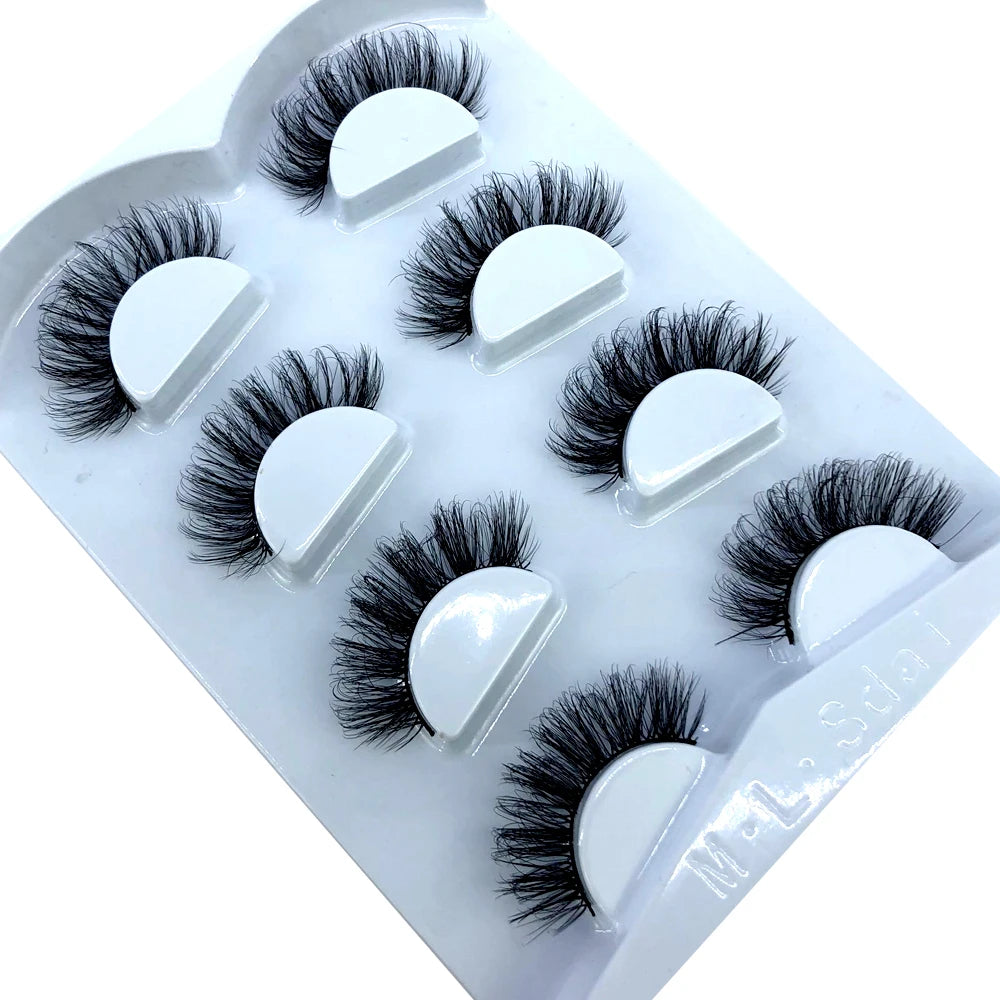 HBZGTLAD 4 pairs natural false eyelashes fake lashes long makeup 3d mink lashes eyelash extension mink eyelashes for beauty