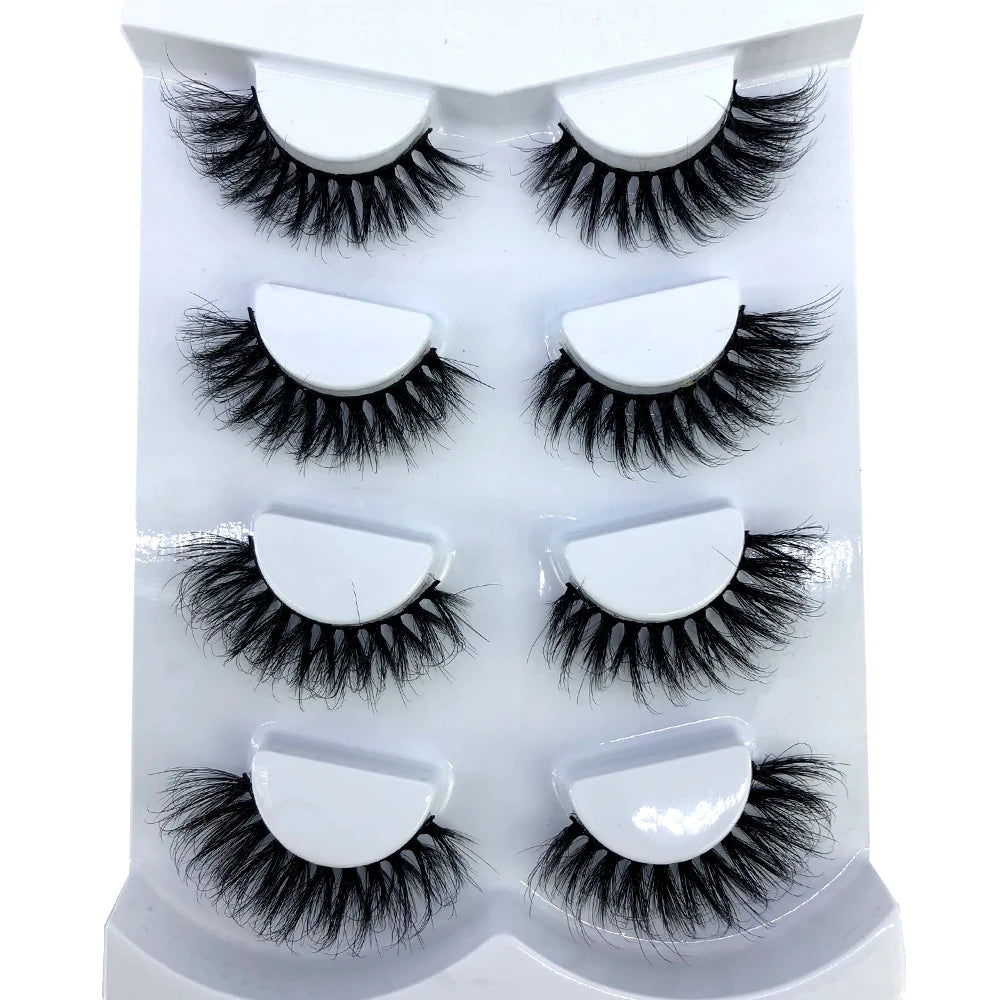 HBZGTLAD 4 pairs natural false eyelashes fake lashes long makeup 3d mink lashes eyelash extension mink eyelashes for beauty