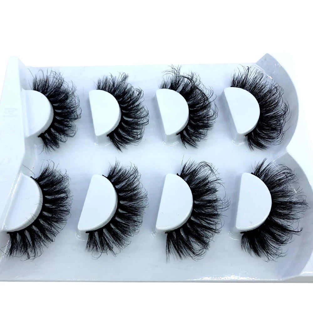 HBZGTLAD 4 pairs natural false eyelashes fake lashes long makeup 3d mink lashes eyelash extension mink eyelashes for beauty