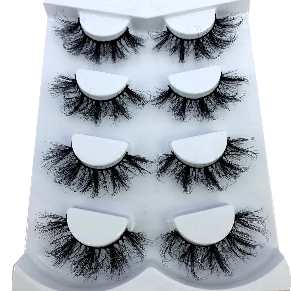 HBZGTLAD 4 pairs natural false eyelashes fake lashes long makeup 3d mink lashes eyelash extension mink eyelashes for beauty