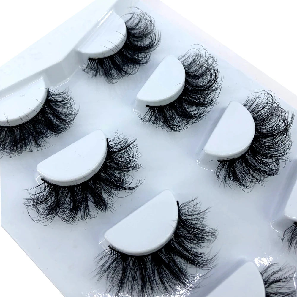 HBZGTLAD 4 pairs natural false eyelashes fake lashes long makeup 3d mink lashes eyelash extension mink eyelashes for beauty