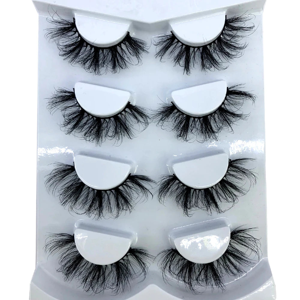 HBZGTLAD 4 pairs natural false eyelashes fake lashes long makeup 3d mink lashes eyelash extension mink eyelashes for beauty