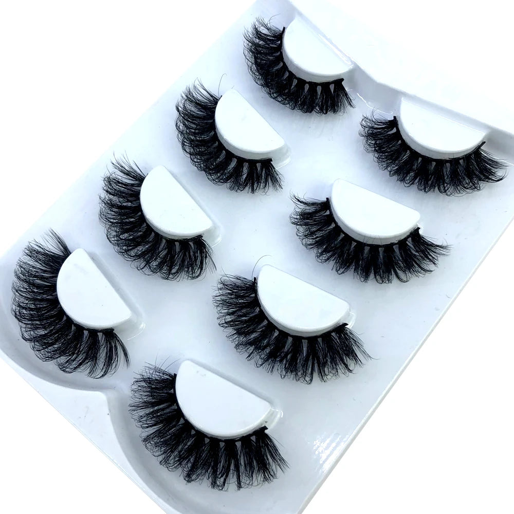 HBZGTLAD 4 pairs natural false eyelashes fake lashes long makeup 3d mink lashes eyelash extension mink eyelashes for beauty