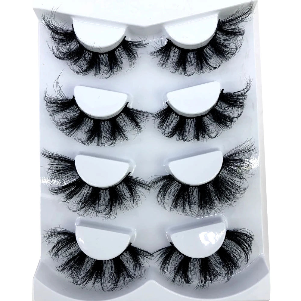 HBZGTLAD 4 pairs natural false eyelashes fake lashes long makeup 3d mink lashes eyelash extension mink eyelashes for beauty