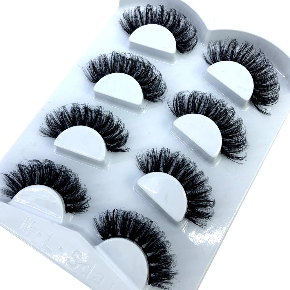 HBZGTLAD 4 pairs natural false eyelashes fake lashes long makeup 3d mink lashes eyelash extension mink eyelashes for beauty