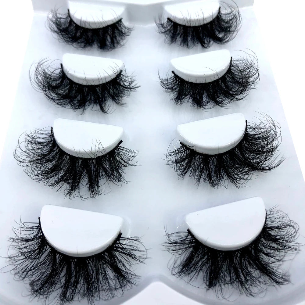 HBZGTLAD 4 pairs natural false eyelashes fake lashes long makeup 3d mink lashes eyelash extension mink eyelashes for beauty