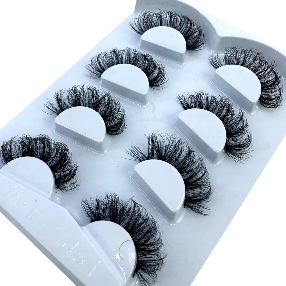 HBZGTLAD 4 pairs natural false eyelashes fake lashes long makeup 3d mink lashes eyelash extension mink eyelashes for beauty