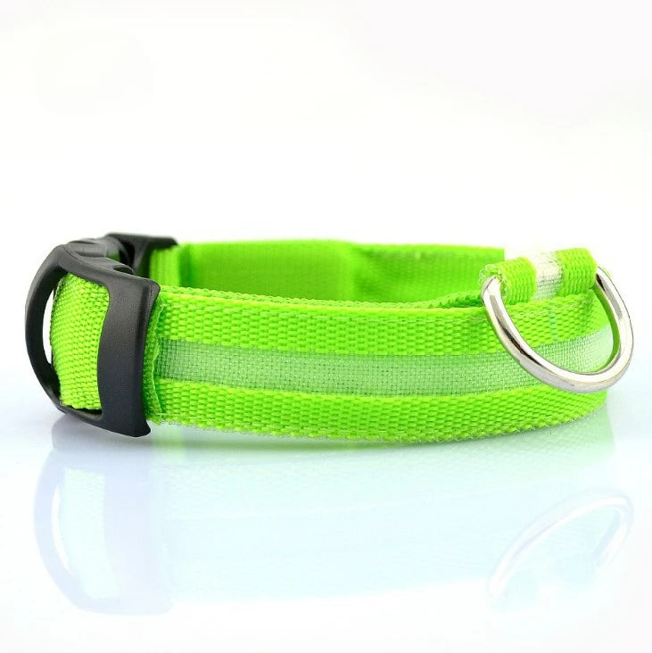 Reflective LED Dog Collar for Night Safety - Durable, Geometric Patterned, Battery-Powered, Ideal for Small/Medium Breeds