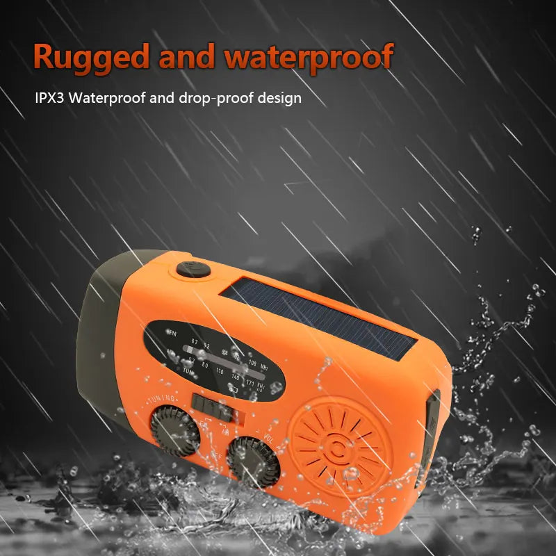 AM/FM/NOAA Emergency Weather Radio Hand Crank Solar Weather Radio  Portable Power Bank with Solar Charging Battery