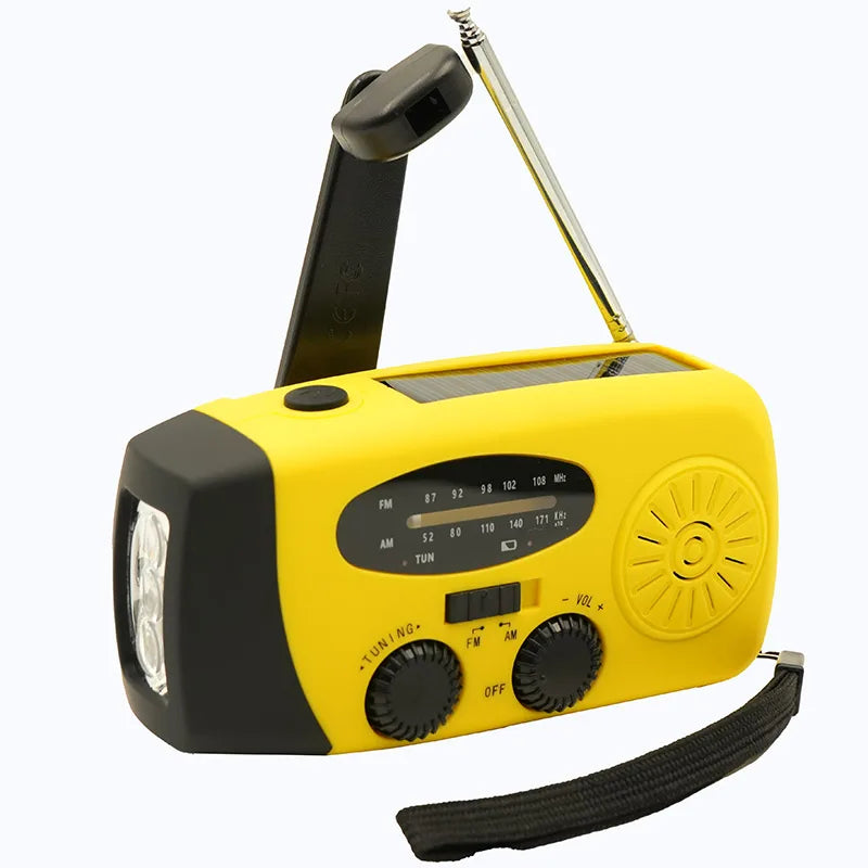 AM/FM/NOAA Emergency Weather Radio Hand Crank Solar Weather Radio  Portable Power Bank with Solar Charging Battery