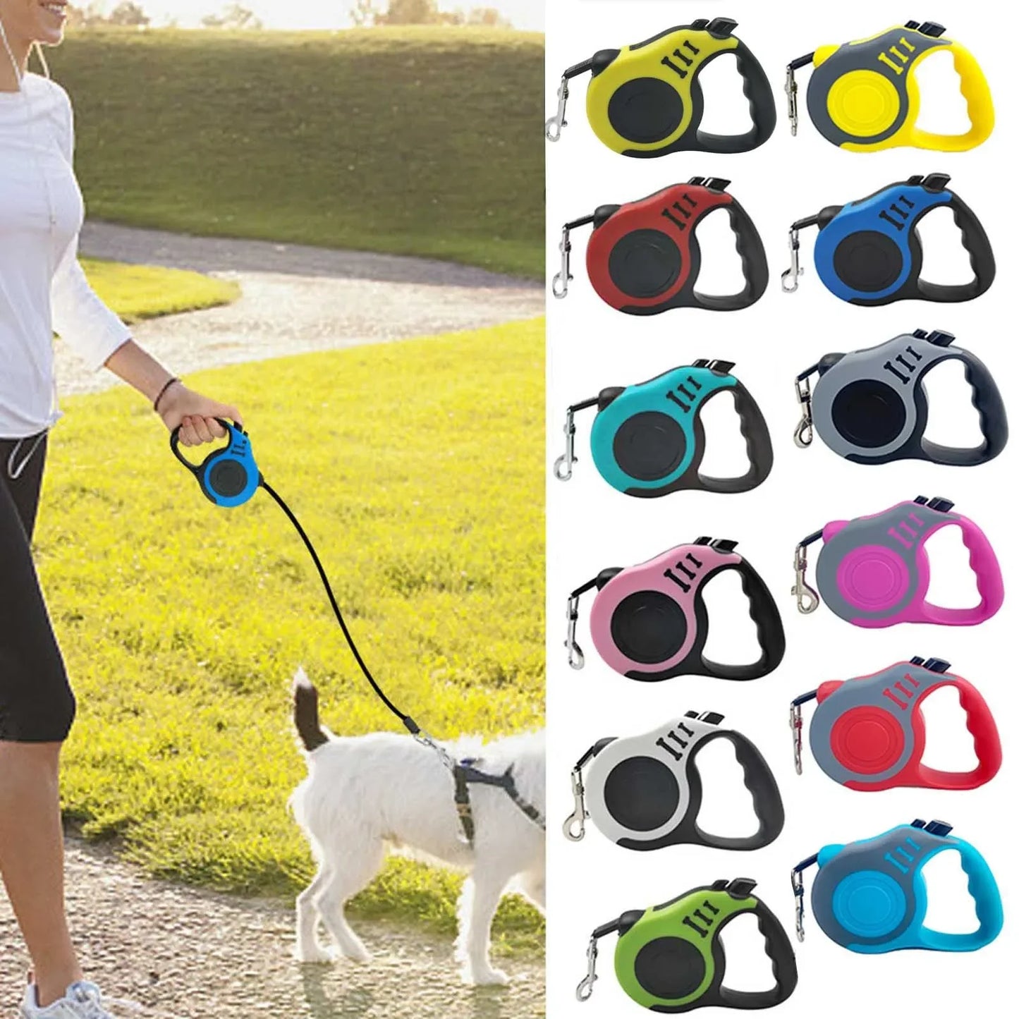 9.84 Ft Retractable Dog Leash,360° Tangle-Free Nylonup Leash,One-Button Control,Retractable Dog Leash Cord for Medium Large Dogs