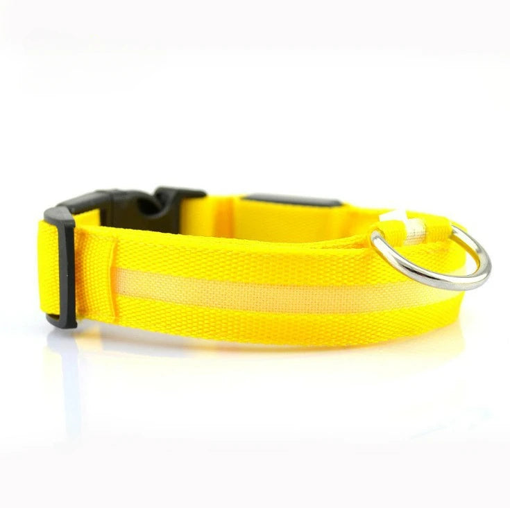 Reflective LED Dog Collar for Night Safety - Durable, Geometric Patterned, Battery-Powered, Ideal for Small/Medium Breeds