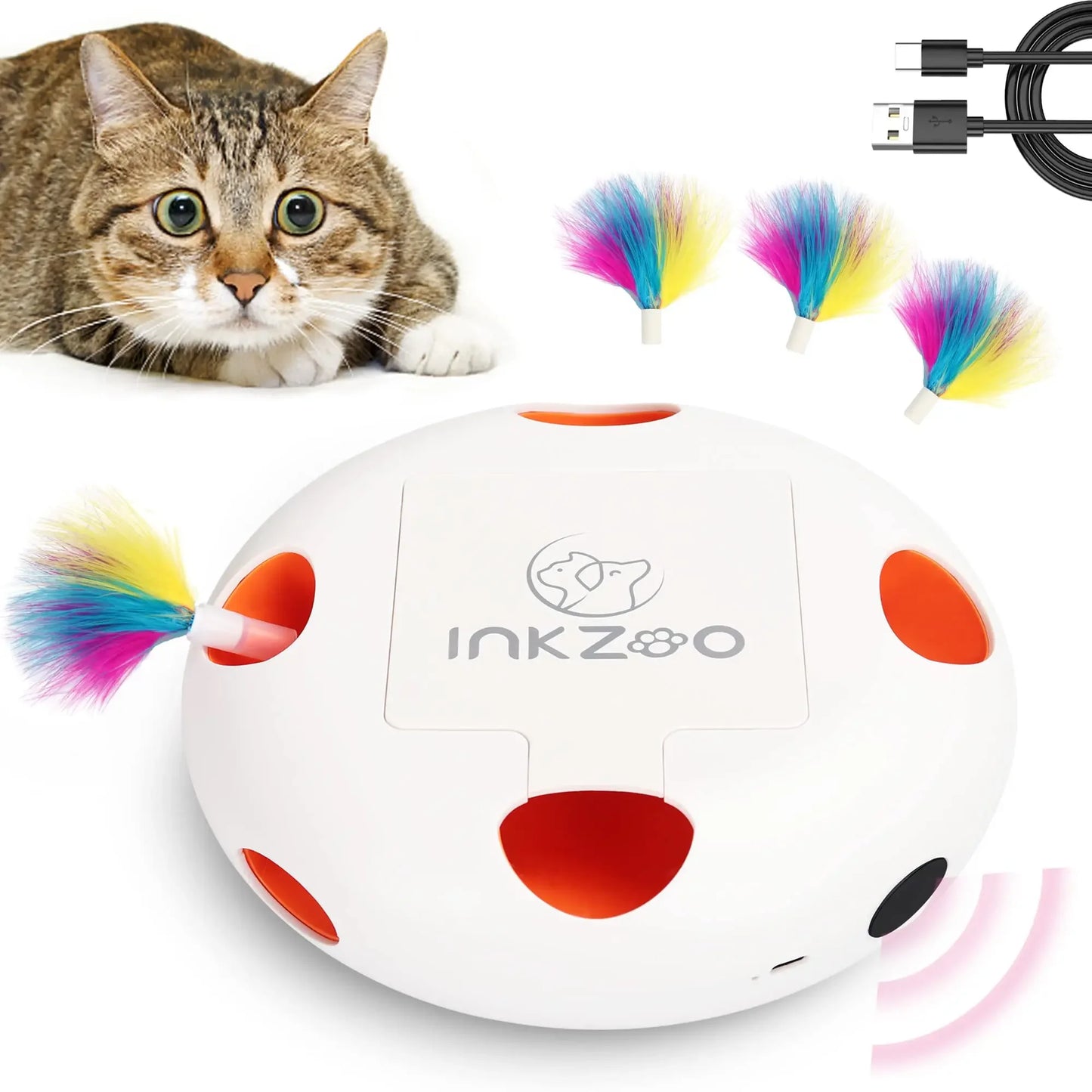 PERKEO Cat Toys, Interactive Cat Toys for Indoor Cats,  Smart Interactive Kitten Toy, Automatic 7 Holes Mice Whack-A-Mole