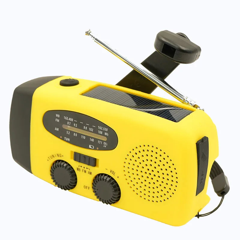 AM/FM/NOAA Emergency Weather Radio Hand Crank Solar Weather Radio  Portable Power Bank with Solar Charging Battery