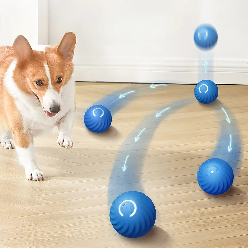 Pet Toy Ball Automatic Moving Dog Toy Ball Smart USB Jumping Rotating Interactive Dog Chew Toy Ball for Puppy Ball Toy