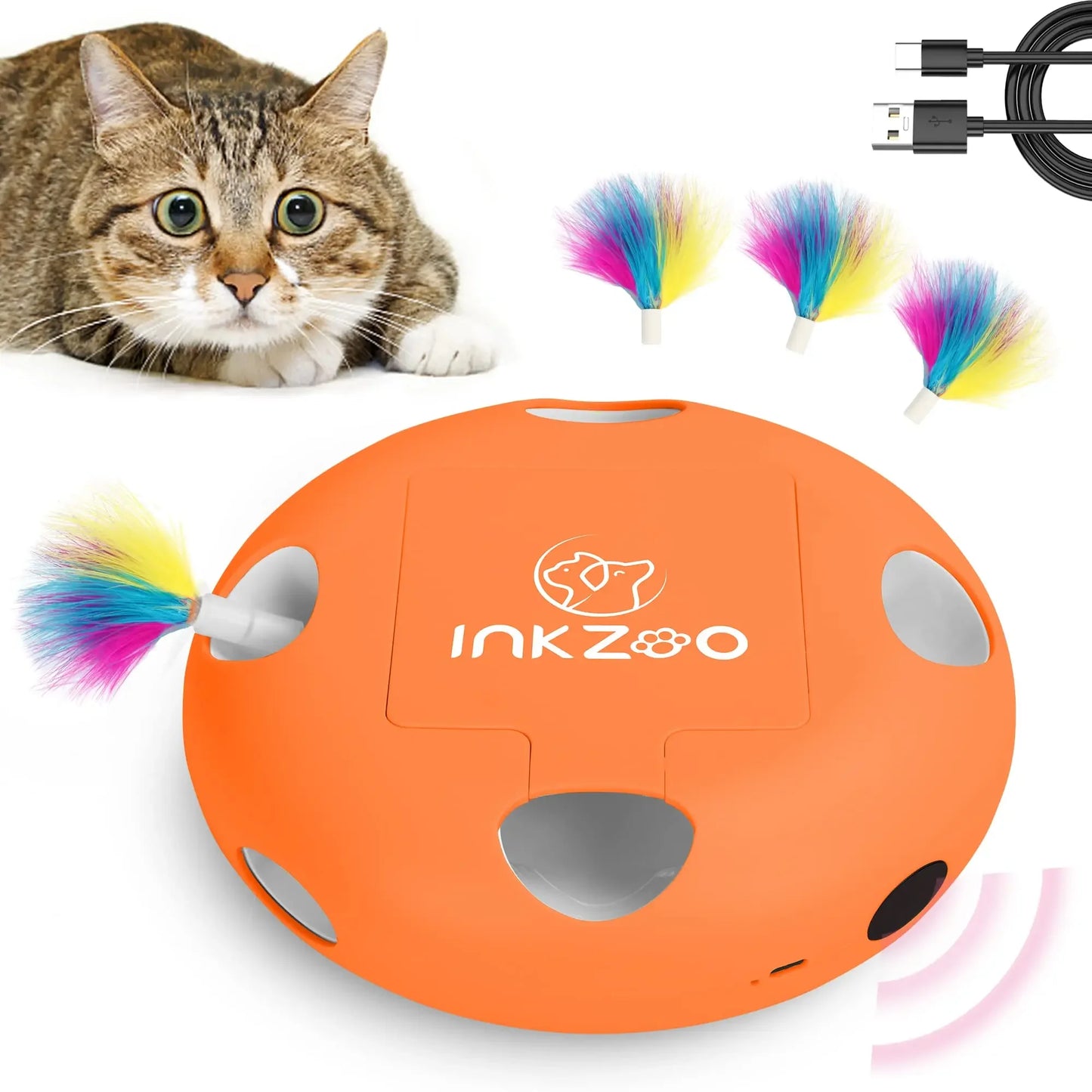 PERKEO Cat Toys, Interactive Cat Toys for Indoor Cats,  Smart Interactive Kitten Toy, Automatic 7 Holes Mice Whack-A-Mole