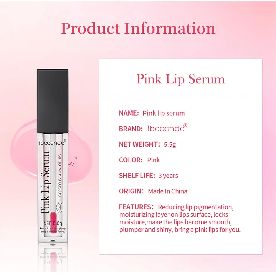 Natural Pink Serum Lips Pink Fresh Remove Dark Lips Gel Lightening Essence Cream Balm Repair Fine Line Brighten Lip Exfoliator