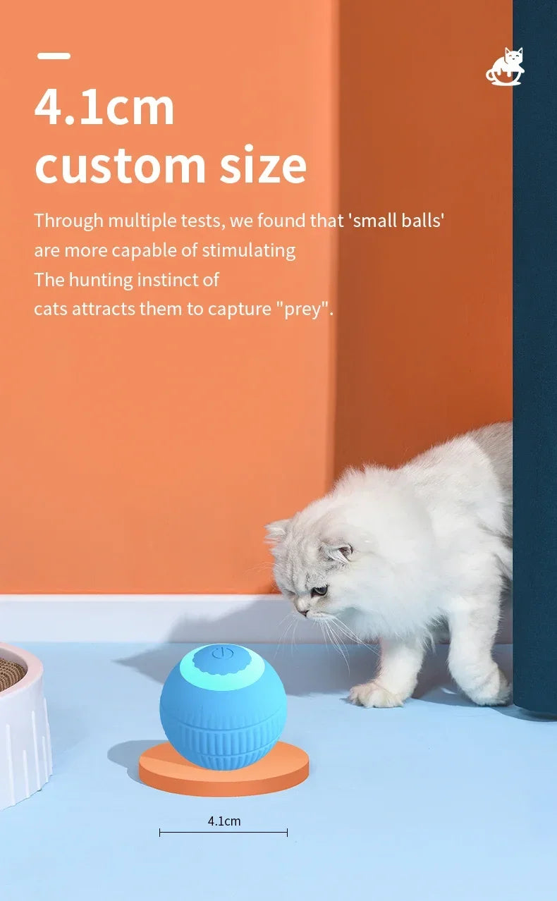 Interactive Cat Toys Ball Auto Electric Rolling Ball Toys for Cats/Kitty Pets Smart Automatic Teaser USB Rechargeable