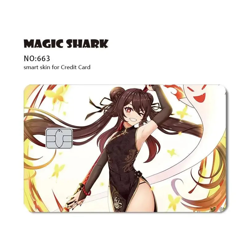 Cool Game Anime Cartoon Matte Film Sticker Skin Film Cover for Small Chip Credit Debit Card Bus Card 