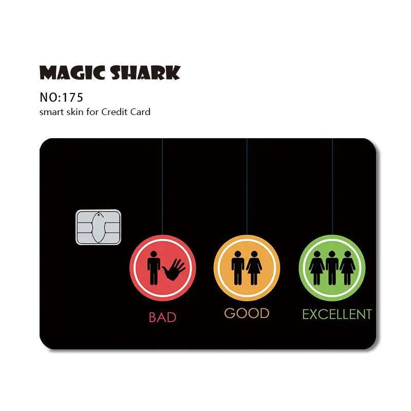 Funny Game Black Card Wing Front Film Skin Sticker Cover for Small Chip Bus Card Credit Card Waterproof Matte 