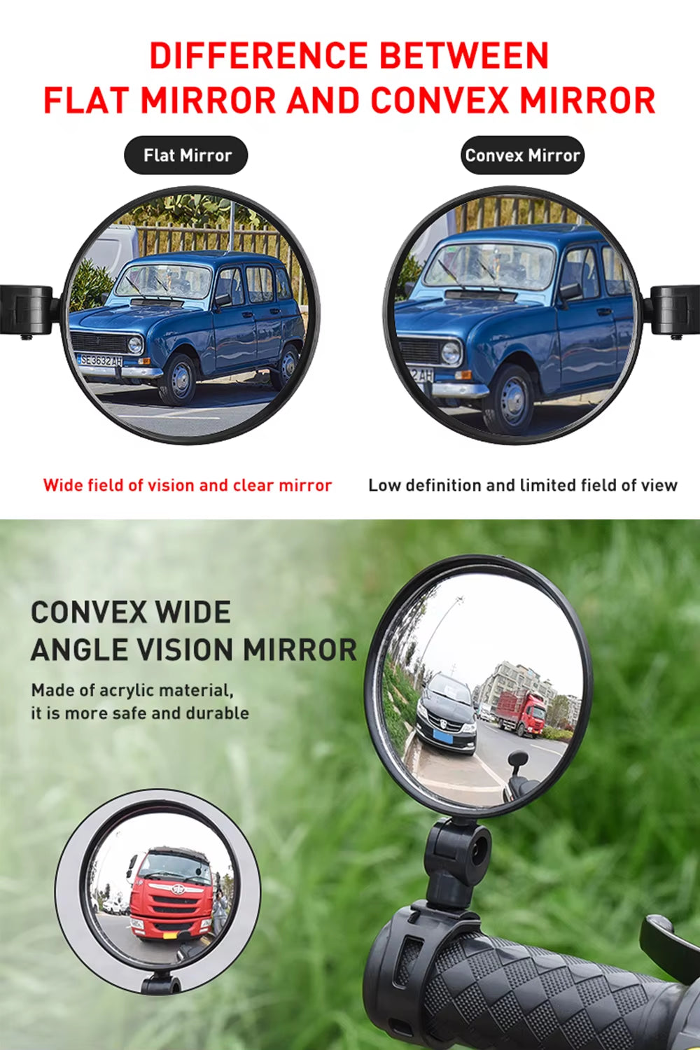 Premium Rearview Mirror for Electric Scooters - Compatible with Xiaomi & Ninebot - Enhance Your Safety on the Road!