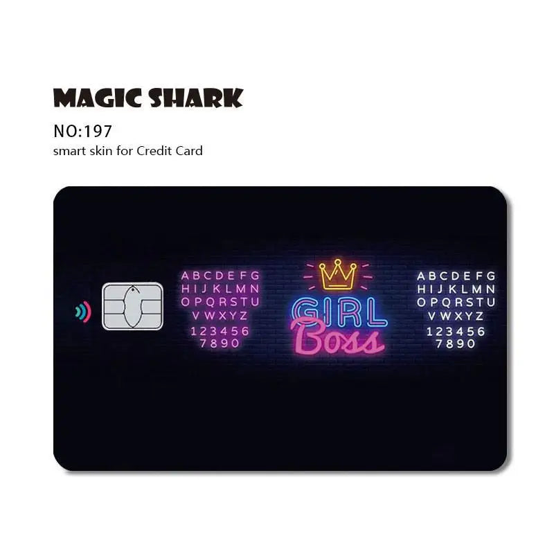 Funny Game Black Card Wing Front Film Skin Sticker Cover for Small Chip Bus Card Credit Card Waterproof Matte 