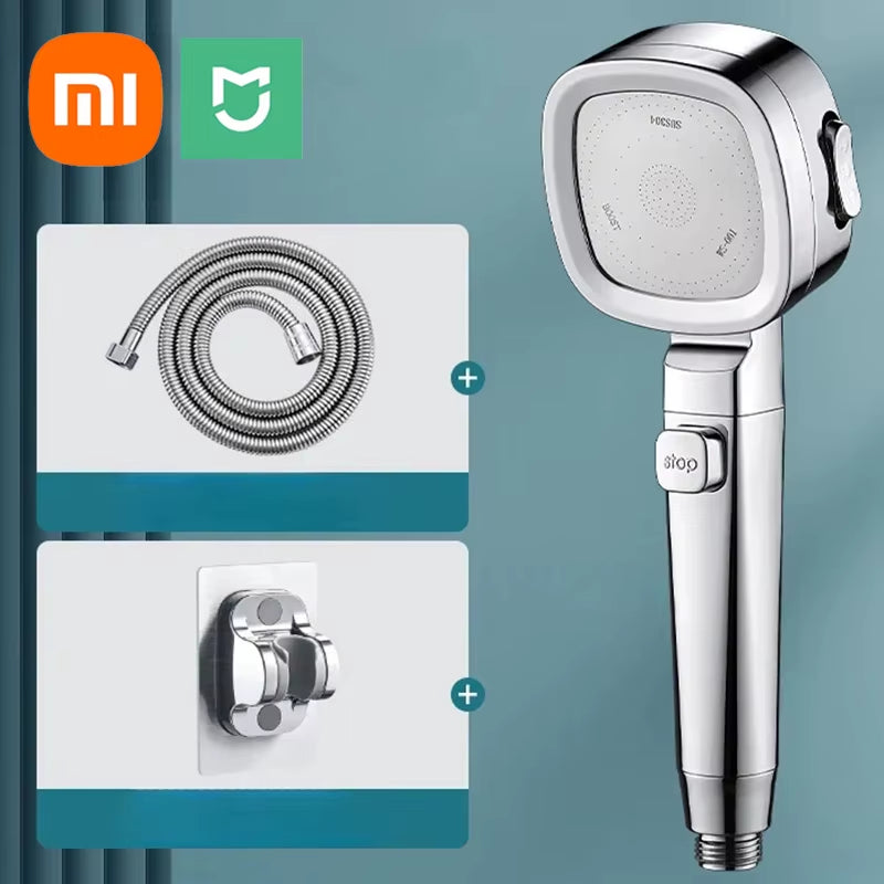 Xiaomi High-Pressure Shower Head with 3 Adjustable Modes - Water-Saving Massage Sprayer for Bathroom Use