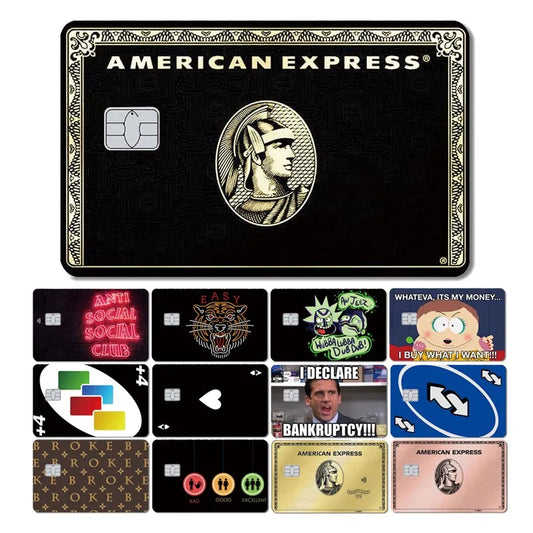 Funny Game Black Card Wing Front Film Skin Sticker Cover for Small Chip Bus Card Credit Card Waterproof Matte 