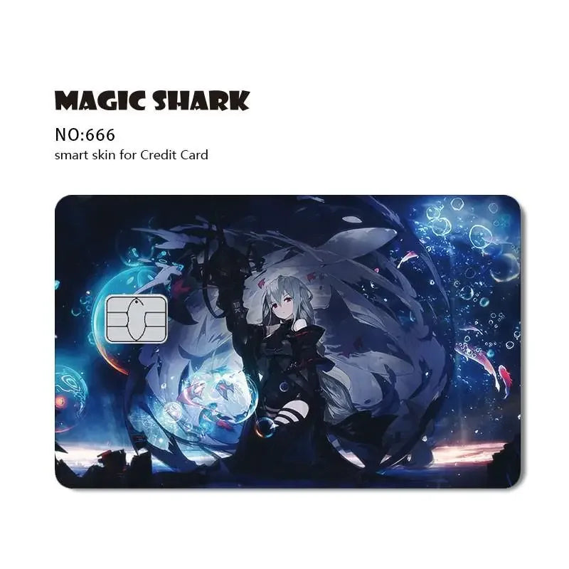 Cool Game Anime Cartoon Matte Film Sticker Skin Film Cover for Small Chip Credit Debit Card Bus Card 