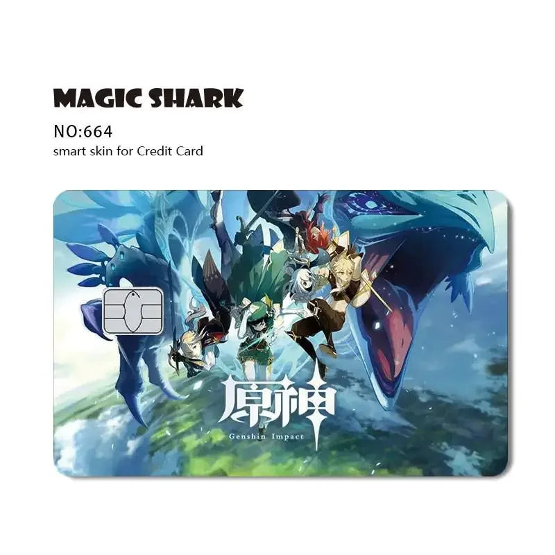 Cool Game Anime Cartoon Matte Film Sticker Skin Film Cover for Small Chip Credit Debit Card Bus Card 